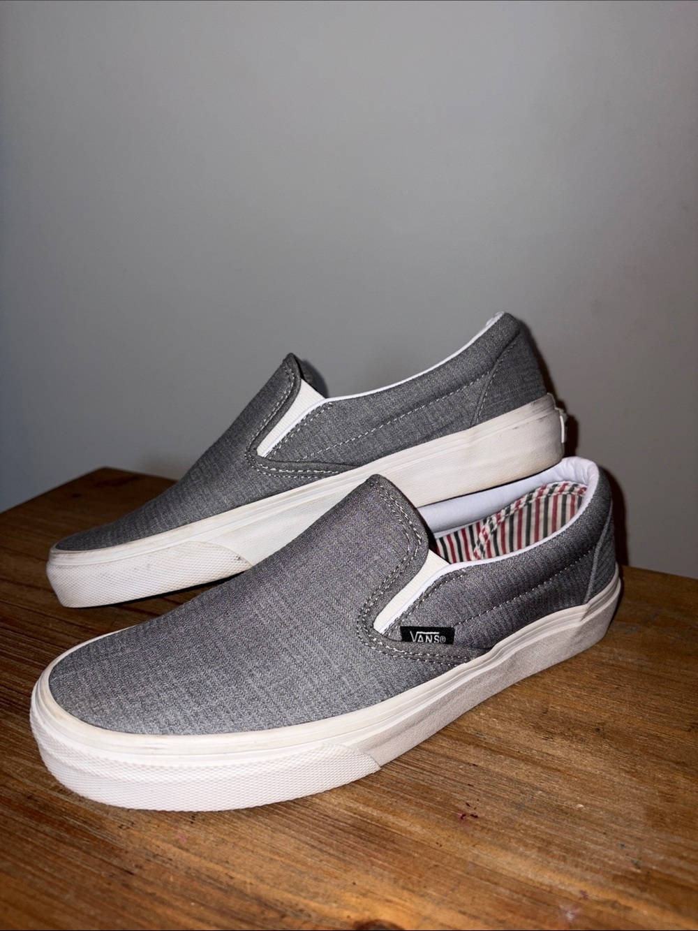 Vans Slip-On Casual Shoes in Gray Canvas